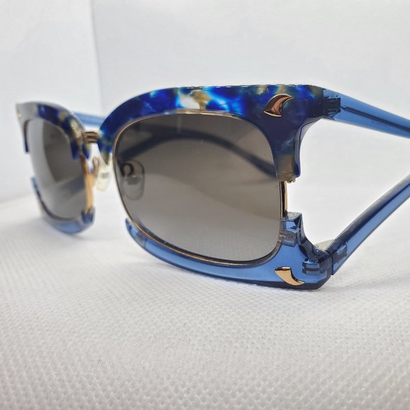 LINDA FARROW X PRABAL GURUNG Blue Sunglasses